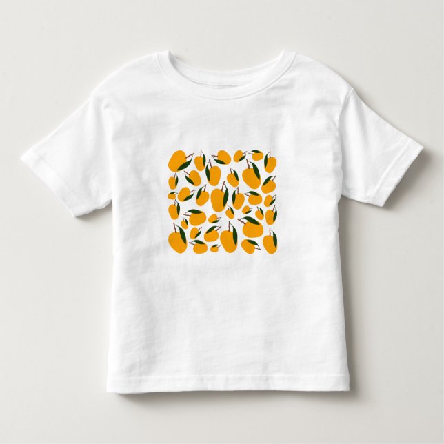 Camiseta Infantil Padrão de Fruta Mango Summer (Frente)