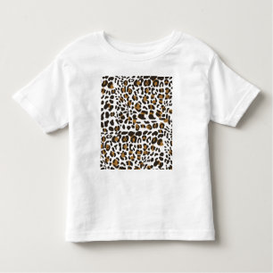 Camiseta Infantil Padrão de Impressão Animal Leopard Jaguar