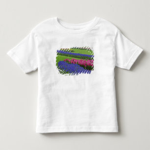 Camiseta Infantil Padrão de Jacinto de uva, tulipas e