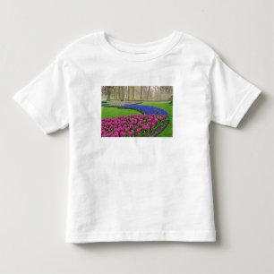 Camiseta Infantil Padrão de Jacinto-de-uva, tulipas e 2