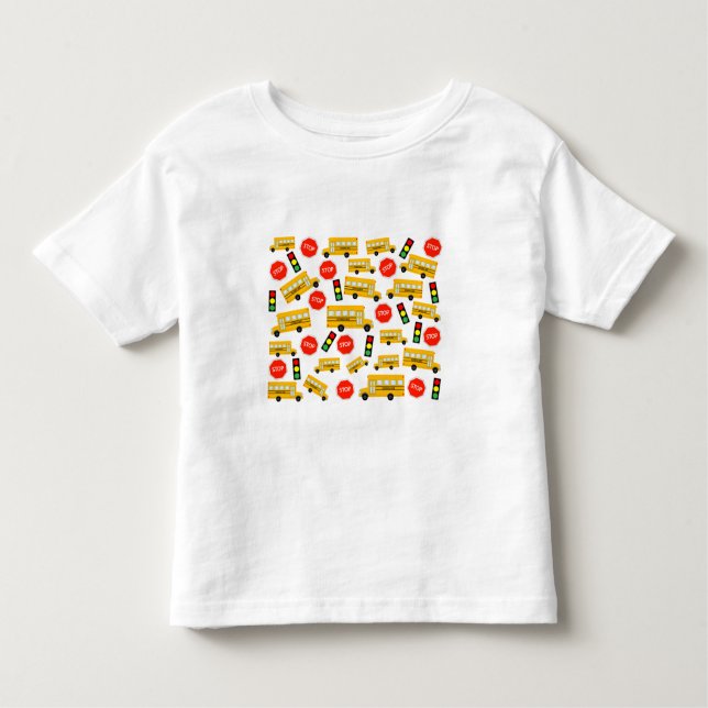 Camiseta Infantil Padrão de Luzes de Tráfego de Paragem de Barrament (Frente)