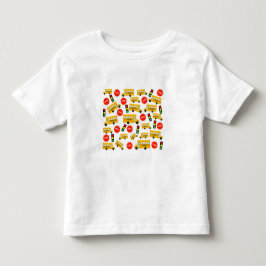 Camiseta Infantil Padrão de Sinal de Parada de Ônibus Escolar Amarel