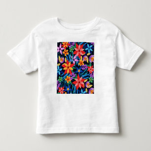 Camiseta Infantil Padrão Floral Exótico Colorido-68578