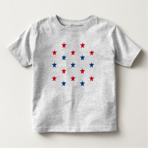 Camiseta Infantil Padrão Patriótico de estrelas brancas azuis 4 de j