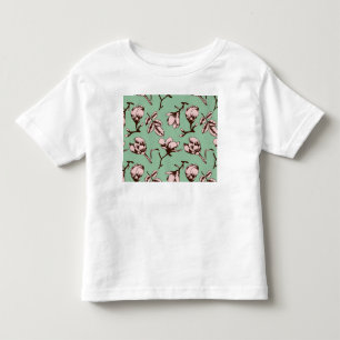 Camiseta Infantil Padrão sem costura com botões de flores de primave