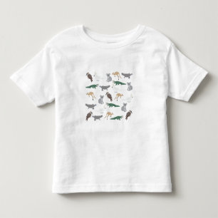 Camiseta Infantil Padrão Verde Eucalyptus - Animais Nativos Australi