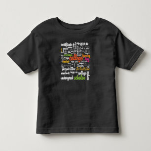 Camiseta Infantil Padrões de Nuvem do Word para Educação Universitár