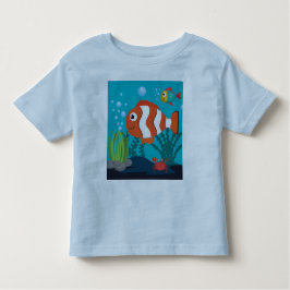 Camiseta Infantil Padronizar Padrão de Vida Marinha Peixe Caranguejo