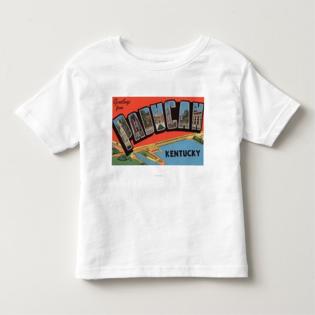 Camiseta Infantil Paducah, Kentucky - grandes cenas da letra (Frente)