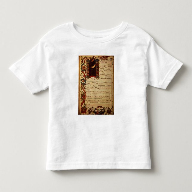 Camiseta Infantil Página da notação musical com historiated (Frente)