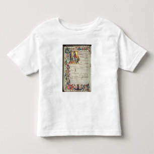 Camiseta Infantil Página da notação musical com historiated