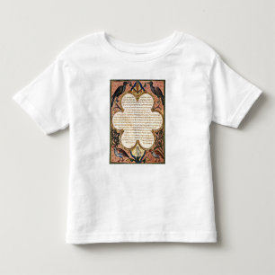 Camiseta Infantil Página de uma Bíblia Hebraica com pássaros, 129
