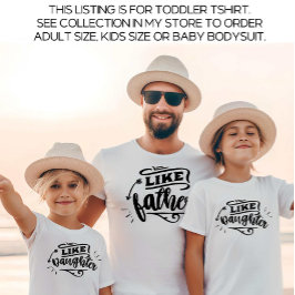 Camiseta Infantil Pai Branco e eu combinando com a filha do pai