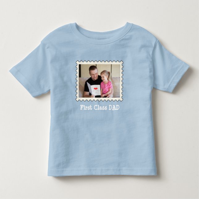 Camiseta Infantil PAI de PRIMEIRA CLASSE Melhor Pai fotografia horiz (Frente)