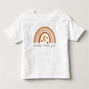 Camiseta Infantil Pai Garota Bonita Boho Arco-Íris Personalizado