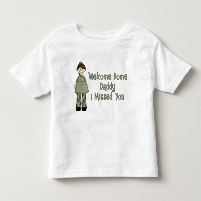 Camiseta Infantil Pai Home bem-vindo (filha do exército) (Frente)