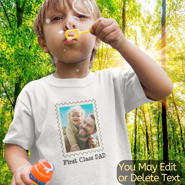 Camiseta Infantil Pai Pai de Primeira Classe Pai Adoro Texto Fotográ (Criador carregado)