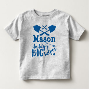 Camiseta Infantil Pai personalizado Azul e Cinzas de ajuda