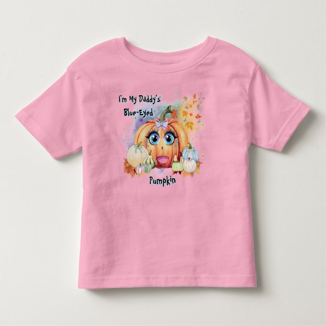 Camiseta Infantil Pai Rosa Pumpkin Queda Borboletas Nebula Rapariga (Frente)