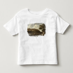 Camiseta Infantil Paisagem arborizada montanhosa com uma torrente