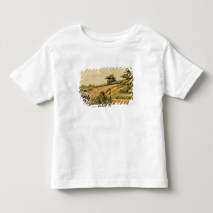 Camiseta Infantil Paisagem com trem, 1854 (w/c e lápis no pape