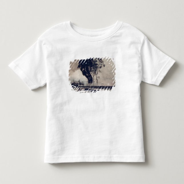 Camiseta Infantil Paisagem com três árvores, 1850 (Frente)