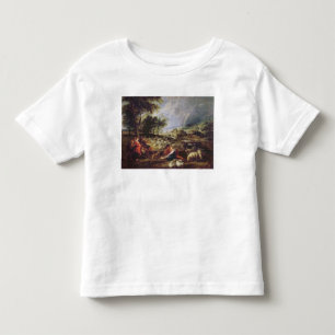 Camiseta Infantil Paisagem com um arco-íris