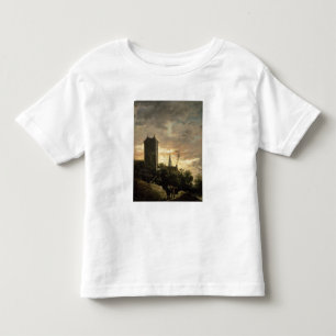 Camiseta Infantil Paisagem com uma torre (óleo em canvas)