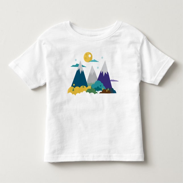 Camiseta Infantil Paisagem da montanha (Frente)