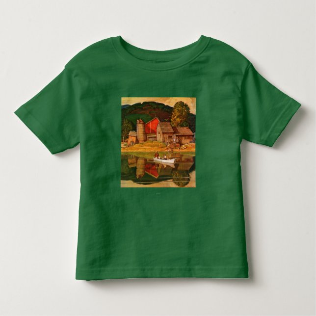 Camiseta Infantil Paisagem de fazenda por Mead Schaeffer (Frente)
