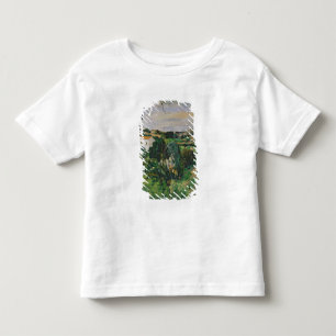 Camiseta Infantil Paisagem de Paul Cezanne   com telhado vermelho ou