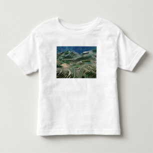 Camiseta Infantil Paisagem de terraços de arroz na montanha,
