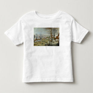 Camiseta Infantil Paisagem do inverno com patinadores e uma
