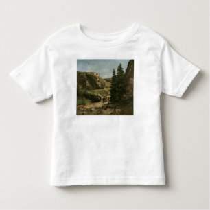 Camiseta Infantil Paisagem perto de Ornans, c.1858