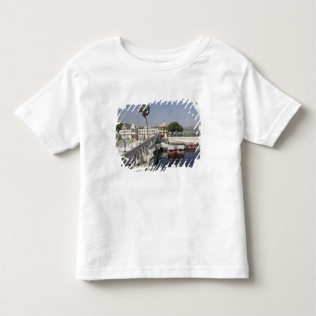 Camiseta Infantil Palácio Jag Mindar, Lago Pichola, Udaipur, Índia. (Frente)
