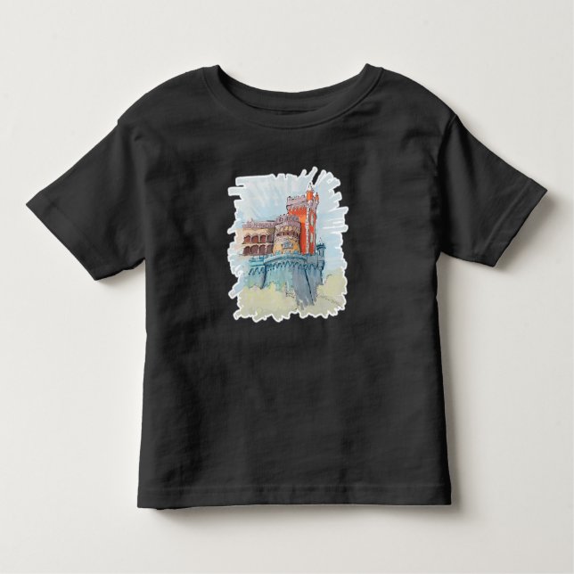 Camiseta Infantil Palácio Pena em Sintra, Portugal (Frente)
