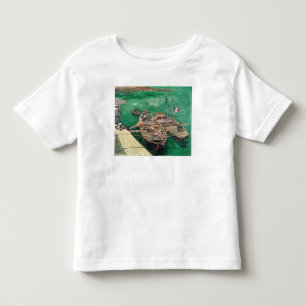 Camiseta Infantil Palco de aterragem com barcos, 1888 de Vincent van