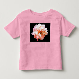 Camiseta Infantil Pale Peach Peony em Preto