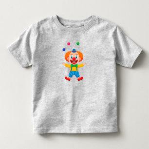 Camiseta Infantil Palhaço Divertido Saltando Com Bolas Brilhantes
