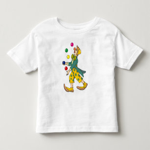 Camiseta Infantil Palhaço Engraçado Brincando Com Bolas Coloridas