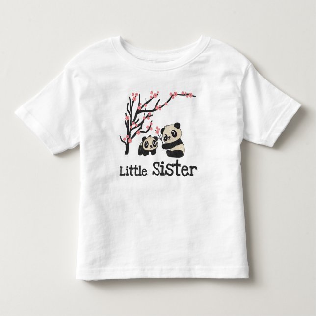 Camiseta Infantil Panda Bears Little Sister (Frente)