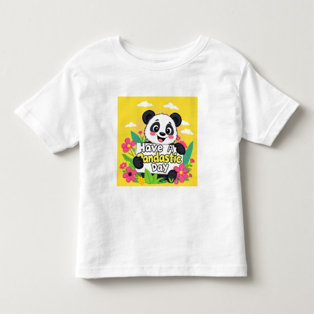 Camiseta Infantil Panda Bonita "Tenha Um Dia Pandástico" (Frente)