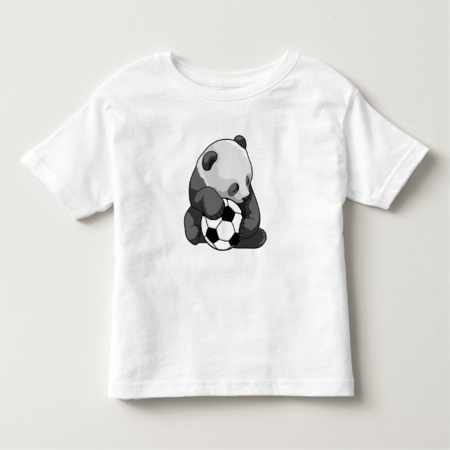 Camiseta Infantil Panda com bola de futebol (Frente)