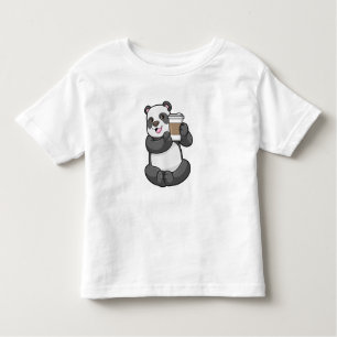 Camiseta Infantil Panda com café para ir
