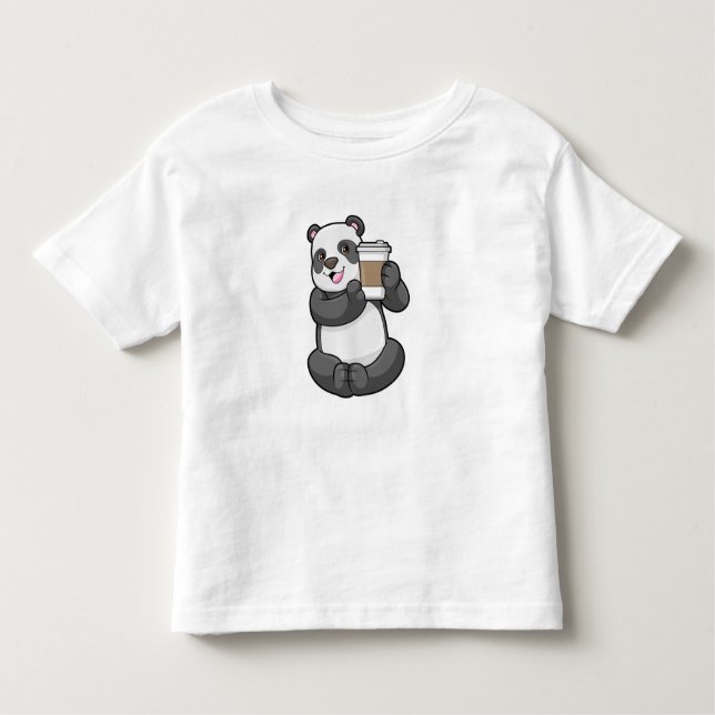 Camiseta Infantil Panda com café para ir (Frente)