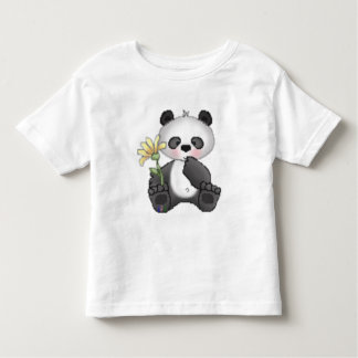 Camiseta Infantil Panda com flor amarela