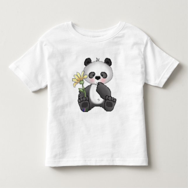 Camiseta Infantil Panda com flor amarela (Frente)
