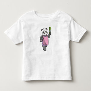 Camiseta Infantil Panda como cabeleireiro com Comb