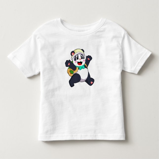 Camiseta Infantil Panda como Estudante (Frente)