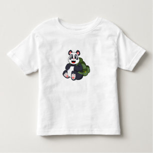 Camiseta Infantil Panda como Hiker com mochila